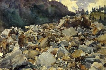 John Singer Sargent : Purtud, Alpine Scene and Boulders